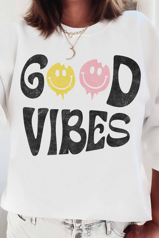 Good Vibes Sweatshirt-Plus Size
