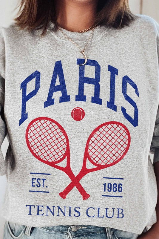 Paris Tenns Club Sweatshirt-Plus Size