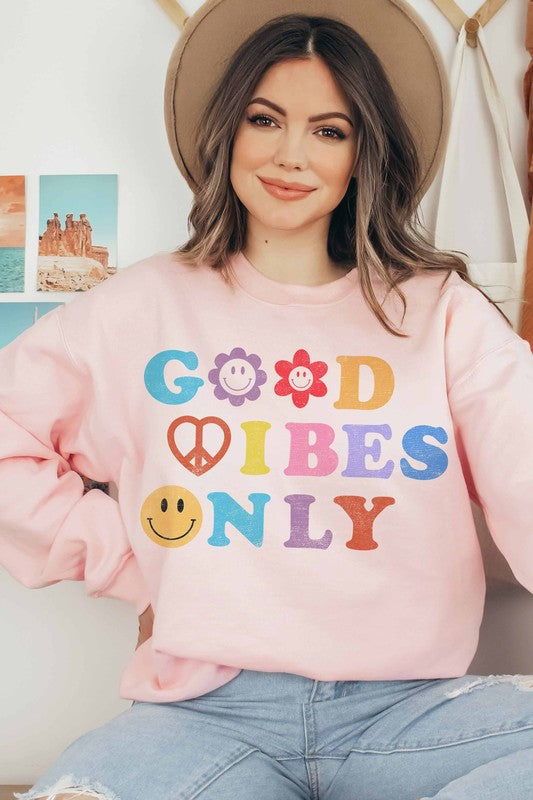 Good Vibes Only Sweatshirt-Plus Size