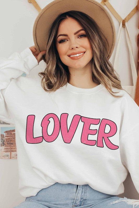 Lover Graphic Sweatshirt-Plus Size