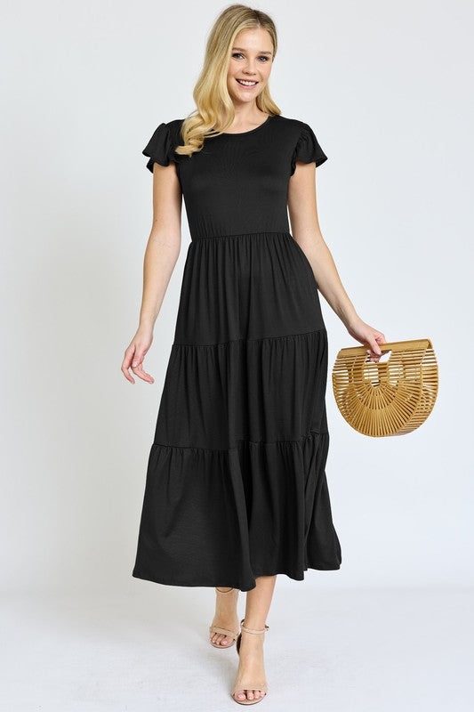 Flutter Midi Dress-Plus Size