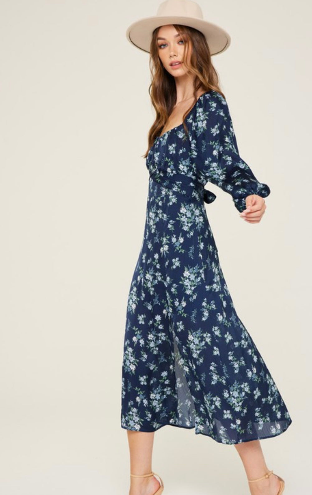 Kara Midi Dress Large / Navy