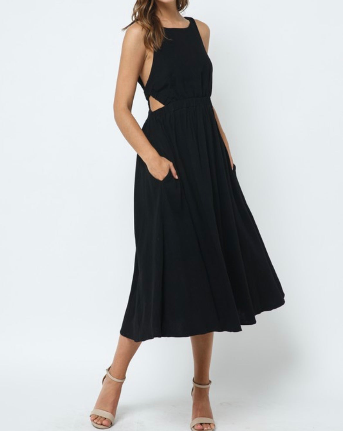 at leisure midi dress At Leisure Midi Dress Small / Black